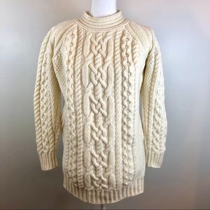 Aran Crafts Irish Wool Cable Knit Sweater Large